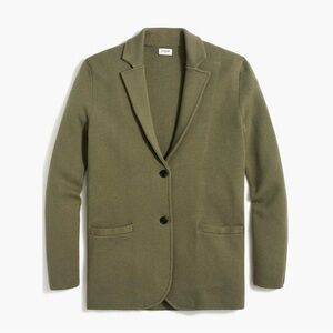 NWT J.Crew Classic Fitted Cotton Sweater Blazer Frosty Olive Green XL